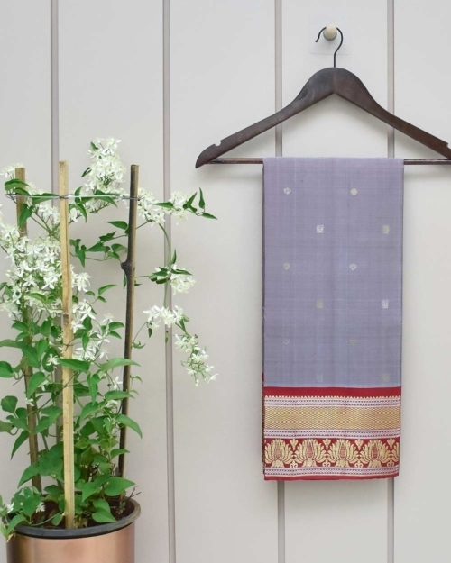 Gray Color Kanjivaram Silk Dupatta