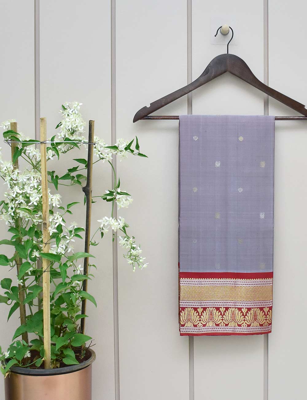 Gray Color Kanjivaram Silk Dupatta