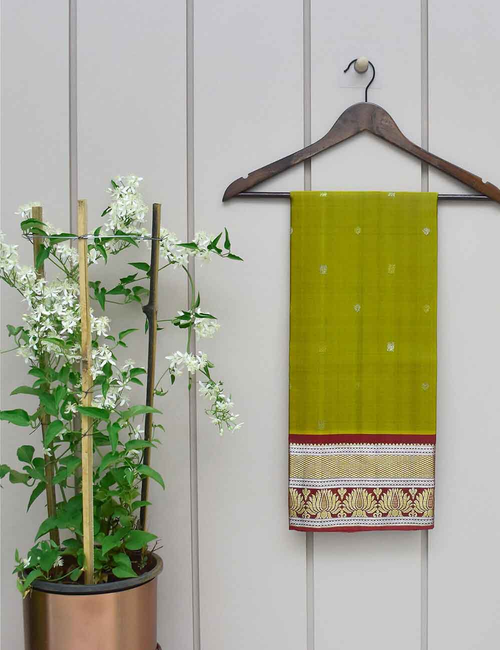 Green Color Kanjivaram Silk Dupatta