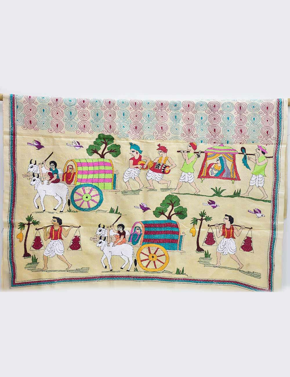 Graphic Design Kantha Silk Dupatta - Image 2