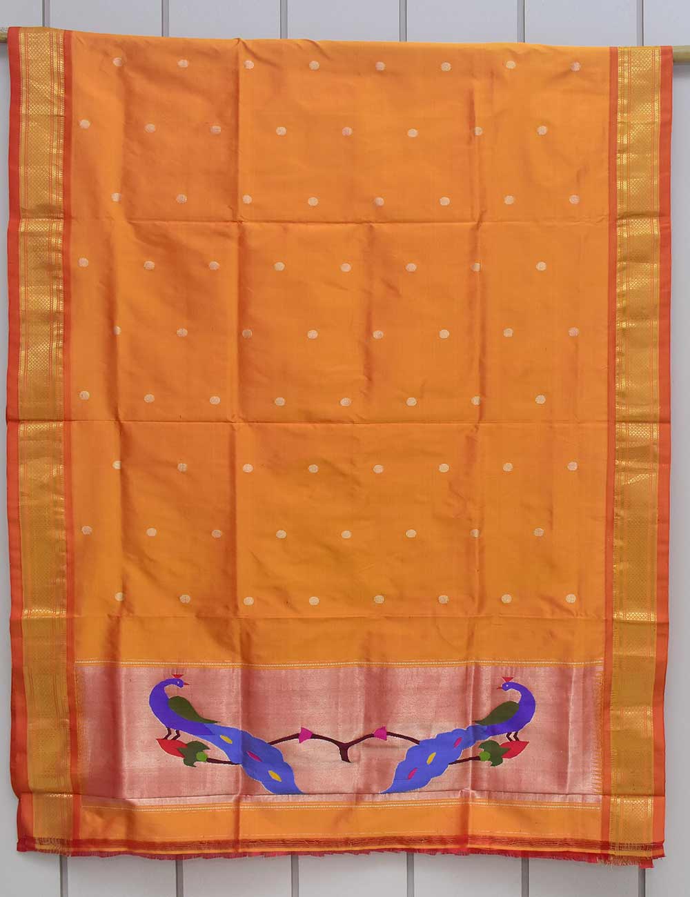 Orange Color Paithani - Image 3